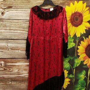 Halloween red lacy skull dress small to medium NWT